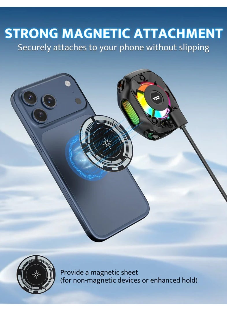 darkFlash DK-GT Magnetic Mobile Phone Cooler with 2,000mAh Rechargeable Battery and RGB Lighting - Image 3